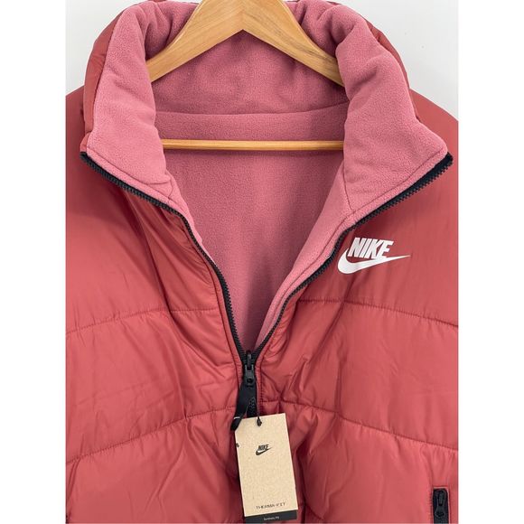 Nike Jacket Puffer Therma Repel Women's Size XXL Pink Reversible Loose Fit‎ New - Picture 6 of 13